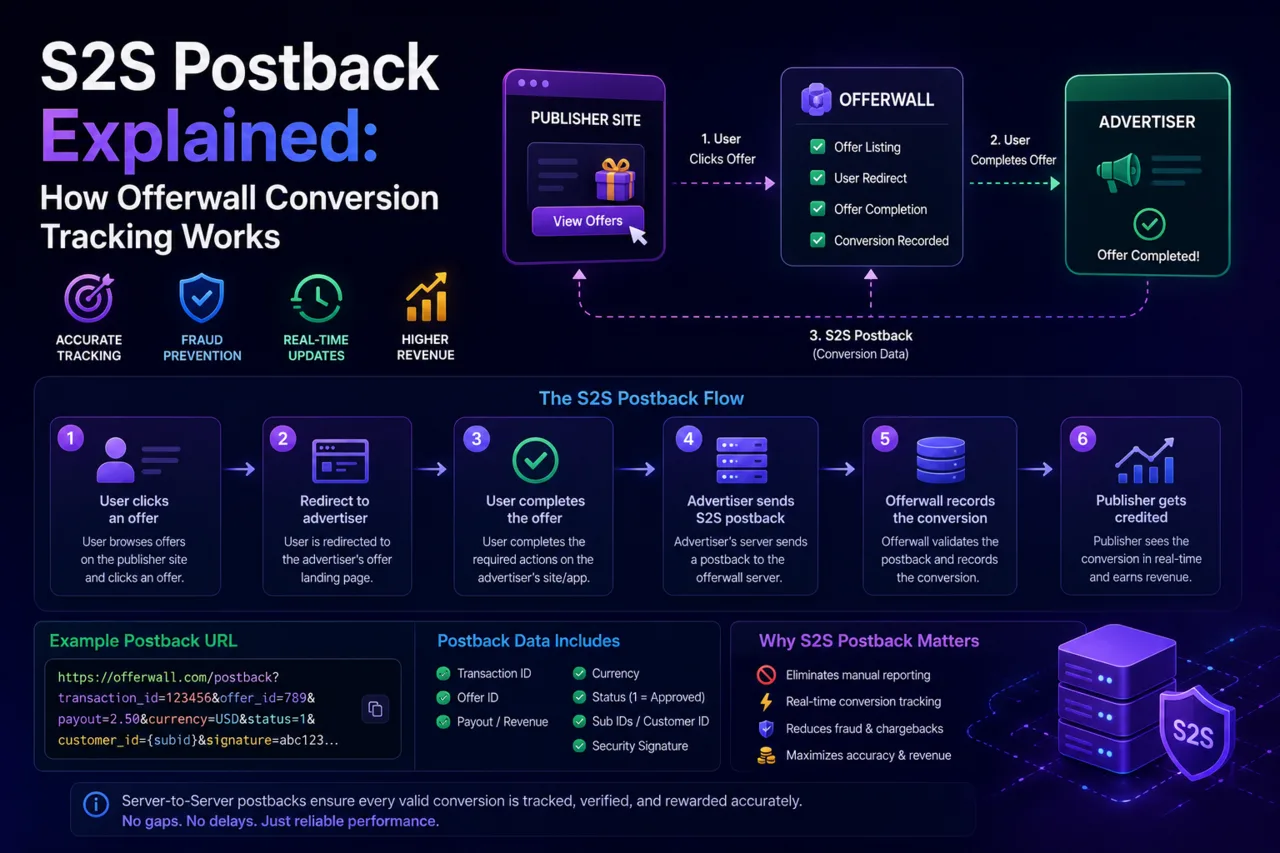 S2S Postback Explained: How Offerwall Conversion Tracking Works