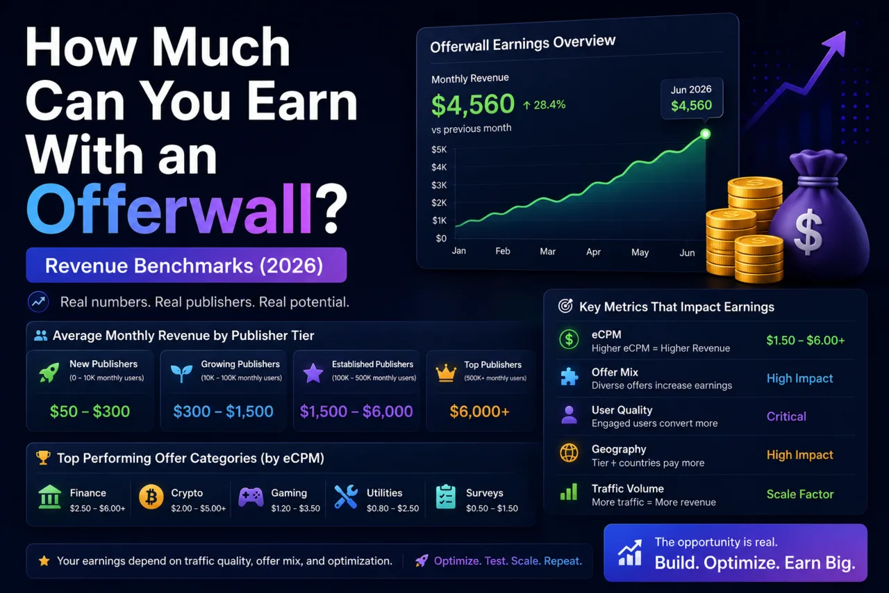 How Much Can You Earn With an Offerwall? Revenue Benchmarks (2026)