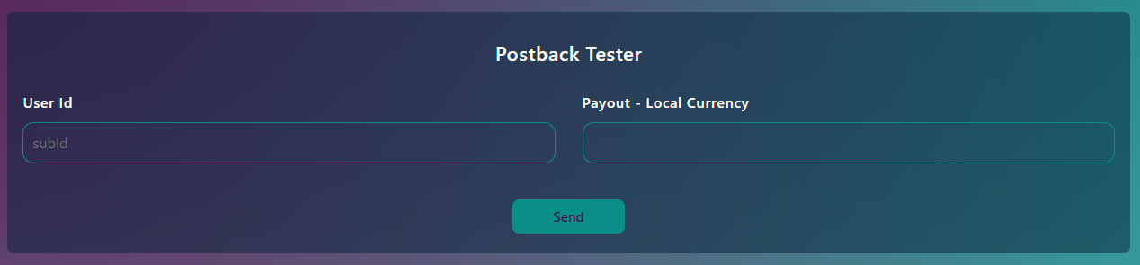 Postback testing tool
